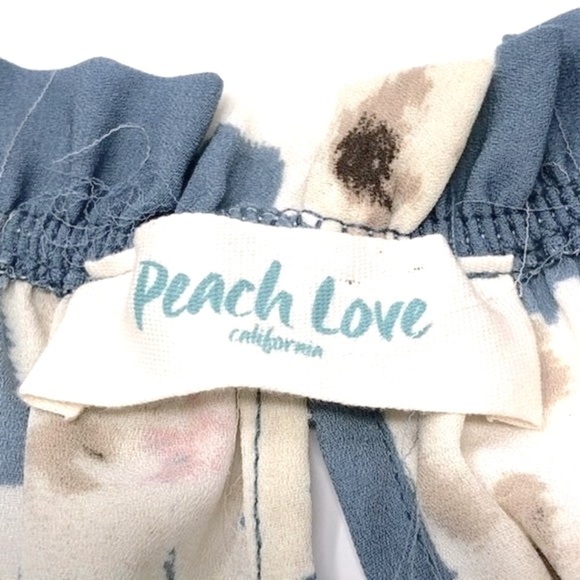 🌺 Peach Love Off the Shoulder Split Back Floral Boho Blouse Size S - Picture 5 of 7